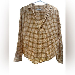 Madewell Women’s Small Plaid Western Popover Top‎ Very Soft Flannel
